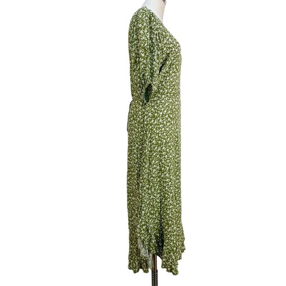 Kivari Gracie Midi Dress Green Rayon Printed Floral - Picture 6 of 14